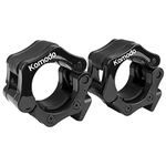 Komodo Olympic Barbell Collars 2 inch / 50mm Dumbell Bar Clamps Weight Lifting Quick Release Lock Gym Fitness (Pair) (Black)