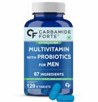 Carbamide Forte Multivitamin for Men with 67 Ingredients for Immunity & Energy | Multivitamin Tablet for Men with Probiotics, Zinc, Vitamin C, Vitamin D3, Multiminerals & Ginseng Extract - 120 Veg Tablets