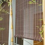 Zlovne Roll Up Blinds,Natural Bamboo Roman Shade,Semi-Shading Heat Insulation Roll Up Blinds,Modern Bamboo Roman Shade,for Home and Garden/Kitchen,with Lifter,Customizable (W160xH200cm/63x79in)