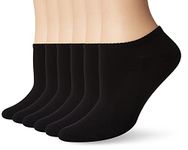 HUE Women's 6-pack Microfiber Liner Socks, Black, One size