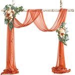 Fsslower Wedding Arch Flowers with Drape Kit(Pack of 3) - 2pcs Artificial Flower Swag with 1pcs Draping Fabric for Wedding Ceremony Arbor and Reception Backdrop Decoration|Terracotta