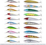 XBLACK Fishing Lures Set Large Hard Bait Minnow Lure with Treble Hook Swimbait Fishing Bait Sinking Lure for Bass Trout Walleye Redfish Saltwater Freshwater, 20PCS-A