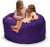 ULTIMATE SACK 4ft Bean Bag Chair, Oversize Bean Bag Chair for Adults, Comfy Chair Bean Bag Couch Lounge Sofa Loveseat Furniture | Purple Suede