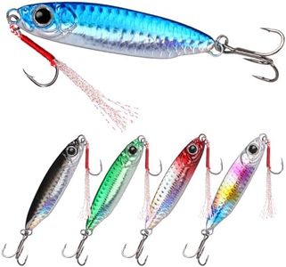 Tripquips Saltwater Jigs Fishing Lures with Ultra-Sharp Hooks, Saltwater Spoon Lure for Tuna Salmon Grouper, Sea Fishing Jigging Lure, Trolling Spoon for Bass Fishing-30g-5PCS