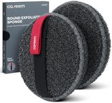 Caveem Round Exfoliating Body Scrubber, Shower Exfoliator Sponge, Body Scrub for Removing Dead Skin, Bath and Body Buffer, Round Exfoliating Sponge for Shower - 2 Pack (Dark Grey)