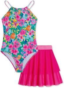 Seanrui Girls One Piece Swimsuits with Mesh Skirt Tanikini Bathing Suit Swimwear 6-14Y