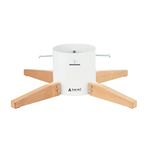 Tree Nest Timber Christmas Tree Stand Base Holder for Real Trees Height Up to 10 ft Big Water Volume (White)