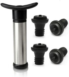 Wine Saver Vacuum Pump Sealer Preserver Set with 4 Valves Air Bottle Stoppers AU