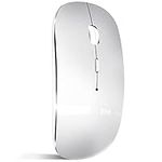 QYFP Bluetooth Mouse, Rechargeable Wireless Mouse for MacBook Pro/Air/iPad/Laptop/PC/Mac/Computer, Silver