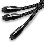 EMK Optical Splitter Cable, Digital SPDIF Toslink Optical Audio Cable[1 in 2 Out,Can Not be Used in Reverse] Fiber Optic Audio Splitter Cord for Soundbar,Speaker,Blue-ray Player, Xbox