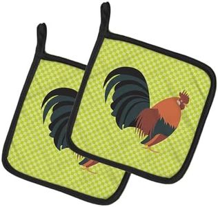 Caroline's Treasures BB7662PTHD Dutch Bantam Chicken Green Pair of Pot Holders, 7.5HX7.5W, Multicolor