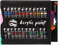 Zenacolor 48 Acrylic Paint Set 12ml Tubes (0.4 oz) - Set of Paints for Canvas, Art and Craft for Artist and Professional