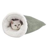 CAMEIRGOU Cat Sleeping Bag, Washable Self Warming Cat Bed Snuggle Sack, Warm Indoor Cat Cave Bed, Soft Plush Pet Calming Bed, Cosy Pet Nest Bed, Winter Pet Bed For Dogs And Cats Up To 6kg (gray)