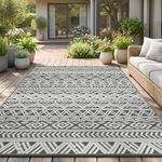 MontVoo-Outdoor Rug 6x9 ft Waterproof Outdoor Carpet-Patio RV Deck Camping Rug Portable Boho Rugs for Outdoor Area Rug Picnic Backyard Porch Beach Mat Grey