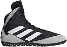 adidas Men's Mat Wizard 5 Wrestling Shoe, Black/Grey/White, 10 UK