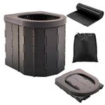 KINSPORY Portable Toilet, Outdoor Camping Toilet Fishing Toilet Campervan Toilet Collapsible Toilet Bucket Portable Loo Camping Loo Camping WC (Black, Without lid)