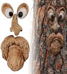 Old Man Tree Hugger Tree Face Decor Statues Bark Ghost Face Facial Features Decoration Whimsical Sculpture Garden Peeker Tree Face Decor for Outdoor Funny Yard Garden Art for Easter Creative Props