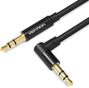 Vention Câble Jack Audio Câble Auxiliaire 3.5mm Mâle vers Mâle Coudé 90 Degrés, Jack Stéréo Câble Aux Voiture pour autoradios, iPhone, iPod, iPad, Haut-parleurs, écouteurs, Tablette, MP3 (0.5m)
