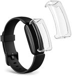 kwmobile Case Compatible with Fitbit Inspire 3 / Inspire 2 / Ace 3 Case - 2X TPU Silicone Fitness Tracker Cover - Transparent