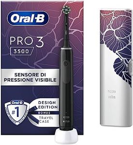 Oral-B Spazzolino Elettrico Ricaricabile Pro 3 3500 Nero, 1 Testina, 1 Custodia Da Viaggio. 1 Spazzolino