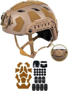 FMATAL GEAR SF Right Angle Vent Hole Fast Helmet, Surface Sandblast Treatment ABS Tactical Helmet for Airsoft, and Outdoor Sports, Lightweight and Adjustable (Sand, Medium)