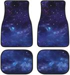 Blue Galaxy Car Floor Mats Set of 4,Beautiful Starry Night Print Outer Space Galaxy Vehicle Front Rear Carpets Non-Slip Car Floor Carpets Rugs Auto Car Accessories Universal Fit for Car SUV Truck