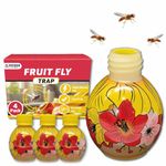 ENTOEND Fruit Fly Trap - 4 Traps, up to 3 Months' Supply | Ultimate Indoor Fruit Fly Killer for the House and Kitchen | New & Improved, Easy to Use Pre-Baited Bottles | Safe Around Fruits and Food