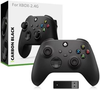 Wireless Game Controller for Xbox Series X|S, Xbox One, Windows 10 and above, Remote Joypad with 2.4G Wireless Adapter, PC Controller with 3.5 mm Audio Jack (Black)