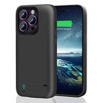 RUNSY Battery Case for iPhone 14 Pro Max, 6000mAh Rechargeable Extended Battery Charging/Charger Case, Add 100% Extra Juice, Support Wire Headphones (6.7 inch)