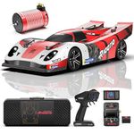 AMORIL 1/10 Large 3S Brushless Fast RC Cars for Adults,Max 120 MPH Remote Control Car with Carbon Fiber Chassis,CNC Steel Split Driveshaft,500FT Control,Red