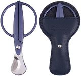 CIGARISM Cigar Scissors Cigar Cutter, Germany 4116 Stainless Steel Blades W/Leather Case (Matt Blue)