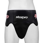 Starpro Groin and Ab Guard | PU Leather | Black| No Foul Protector For Sparring in Boxing MMA Kickboxing Martial Arts Muay Thai Taekwondo and Karate