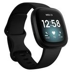 Fitbit Versa 3 Health & Fitness Smartwatch with GPS, 24/7 Heart Rate, Voice Assistant & up to 6+ Days Battery, Black / Black