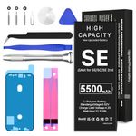 [5500mAh] Battery for iPhone SE,1st Gen New 0 Cycle Higher Capacity Battery Replacement for iPhone SE (A1723、A1662、A1724) with Complete Professional Repair Tools Kits