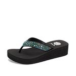 Yellow Box Women's Africa Sandal, Turquoise Multi, 6