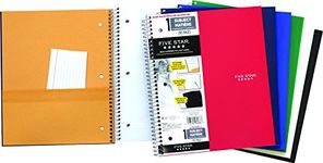 Five Star 1-Subject Spiral Notebook, 8.5" x 11" Sheet Size, Quad Ruled, 200 Pages/100 Sheets, Neat Sheet Perforated Pages, Wirebound, Assorted Colour Poly Covers, 1 Notebook (06038)