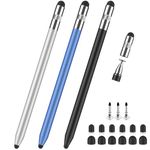 Stylus Pens for Touch Screens,Styluslink 3in1 Stylus Universal Stylus Pencil for iPad iPhone Apple, Stylus Pen for Android Phone Samsung Tablets Chromebook Laptop All Touch Screen (Blue/Silvery/Black)