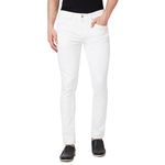 Spykar Low Rise Slim Fit White Jeans for Men (Size: 40)-MDSKN1BD029_White
