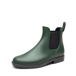 DREAM PAIRS Women's Chelsea Rain Boots Ankle Short Booties Waterproof Anti-Slip Outdoor Elastic Slip-On Garden Rain Shoes,Size 8,OLIVE GREEN,SDRB2413W