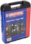 Duratool 14956TL Household Tool Kit in Blow Moulded Carry Case - Black (129-Piece)