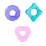 Nuby 3-Pack KoolSoother Water-filled Teethers, Purple/Aqua/Pink