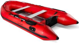 EXOCET 10.8ft Inflatable Dinghy Boat 5 Person, PVC Composite, Aluminum Floor and Aluminum Transom, V-Shaped Hull, 4 Air Chambers, Quick Inflation, Inflatable Boat for Adults (10.8ft)