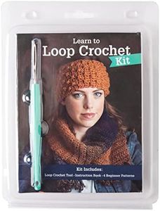 Leisure Arts Learn to Loop Crochet Kit: Crochet set for Beginners Create Knit Stitches with One Tool - Includes one loop crochet tool one instruction book and four beginner patterns.