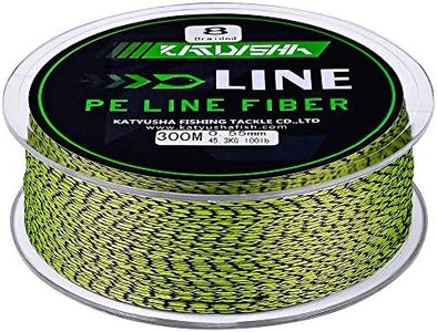 KATUYSHA Braided Fishing Line, Abrasion Resistant Zero Stretch Braided Lines 8 Strands Super Strong Superline 100Lb Test 328 Yards