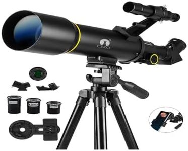 Cezo 70TZ Telescope for Adults High Powered, 70mm Aperture 400mm Portable Professional Refractor Telescopes (20x-200x) for Kids & Astronomy with 43 Inch Tripod Stand, Phone Adapter, & Moon Filter