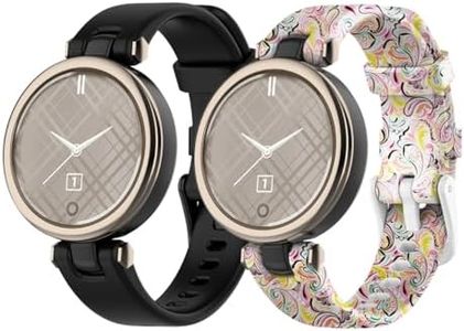Replacement Bands for Garmin Lily Bands Band Women Accessories- Garmin Lily Silicone Colorful Printed Strap Pattern Sport Band Small Large (Black&Phoenix)