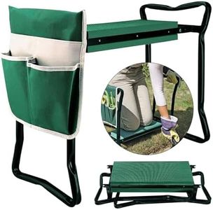 BDL Garden Kneeler Seat with Upgraded Thicken Kneeling Pad and 1 Large Tool Pouch, Foldable Stool 330lb Capacity-Protects Your Knees, Clothes from Dirt & Grass Stains