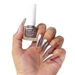 Indie Nails Nail Enamel Chrome Finish, Metallic, Quick Drying, Long Lasting, Chip Resisting and Free from 12 Toxic Chemicals Formula with Full Coverage, One Stroke Application (Outer Space - Silver, 5ml)