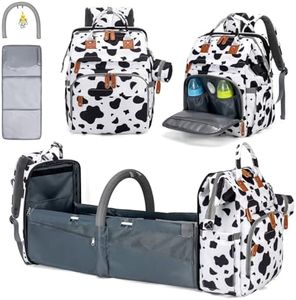 KABAQOO Diaper Bag Backpack with Detachable Changing Station, Large Capacity Baby Diaper Bags for Boys & Girls, Baby Registry Search Stuff & Shower Gifts, Newborn Essentials Must Haves, Cow