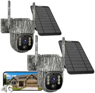 Cellular LTE Trail Camera 4G with Built-in SIM, 360° View 2.5K Live Feed | Human Auto Tracking, Solar Panel, Dual Night Vision Motion Detection Two-Way Audio Game Camera for Hunting & Outdoor Security